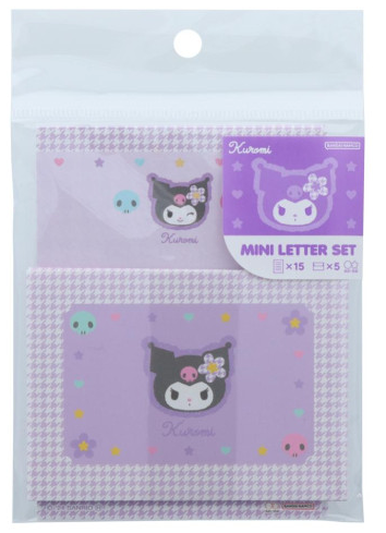 SANRIO ORIGINAL KUROMI MINI LETTER SET Y2K HOUNDSTOOTH
