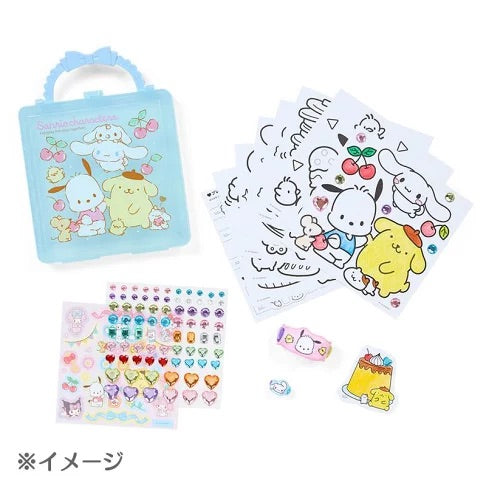 SANRIO CHARACTERS COLORING BOOK AND STICKER SET (BLUE)