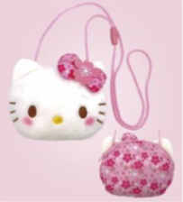 SANRIO HELLO KITTY SAKURA KIMONO FACE SHOULDER POUCH