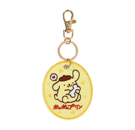 SANRIO POMPOMPURIN EMBROIDERED PATCH KEYCHAIN