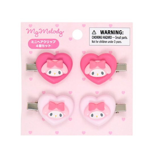 SANRIO ORIGINAL MY MELODY MINI HAIR CLIP SET HEART