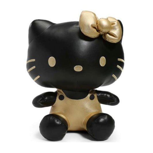 HELLO KITTY BLACK AND GOLD PLEATHER 13 IN PLUSH