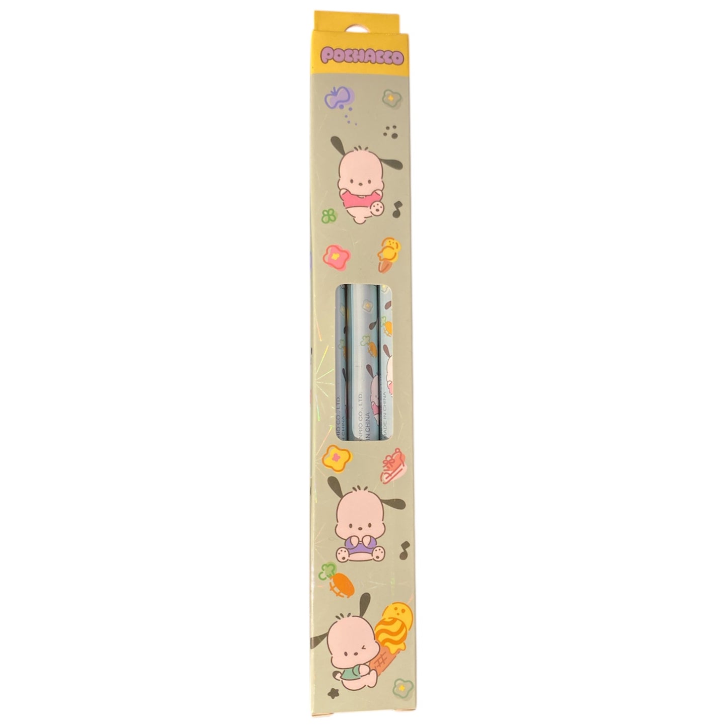 SANRIO POCHACCO PRESCHOOL WOODEN PENCIL SET WITH PENCIL SHARPENER