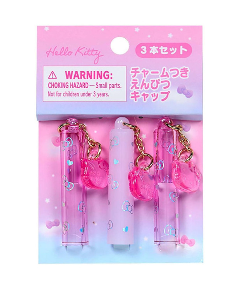 SANRIO ORIGINAL HELLO KITTY CHARM PENCIL CAP SET