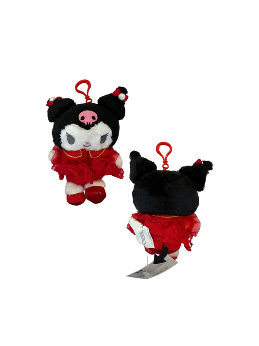 SANRIO KUROMI CHRISTMAS DRESS CLIP ON MASCOT / PLUSH