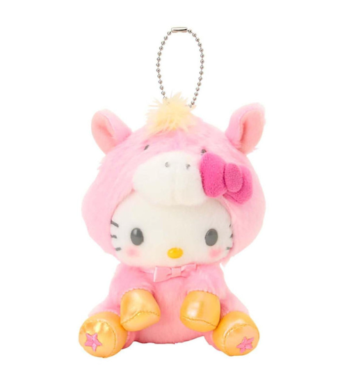 SANRIO ORIGINAL HELLO KITTY MASCOT HOLDER NEW YEAR ZODIAC YEAR OF HORSE LUCKY PINK