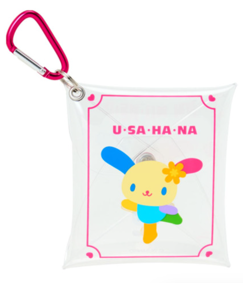 SANRIO ORIGINAL USAHANA CLEAR ACCESSORY CASE WITH CARABINER