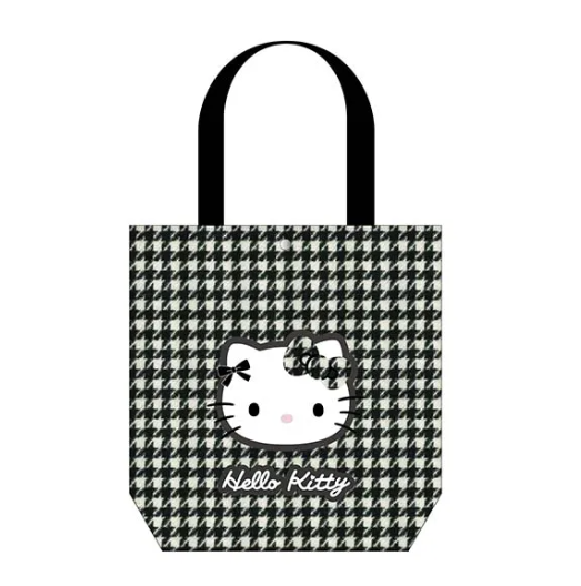 SANRIO ORIGINAL HELLO KITTY TOTE BAG GINGHAM BLACK