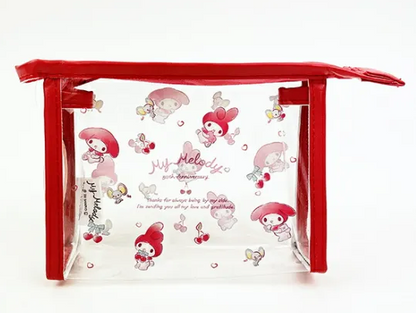 SANRIO ORIGINAL MY MELODY 50TH ANNIVERSARY CLEAR POUCH CHERRY