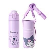 SANRIO KUROMI ST THERMOS WATER BOTTLE WITH SLEEVE AND STRAP