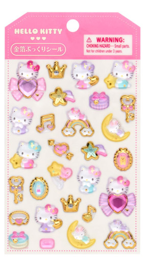 SANRIO ORIGINAL HELLO KITTY GOLD FOIL PUFFY STICKERS