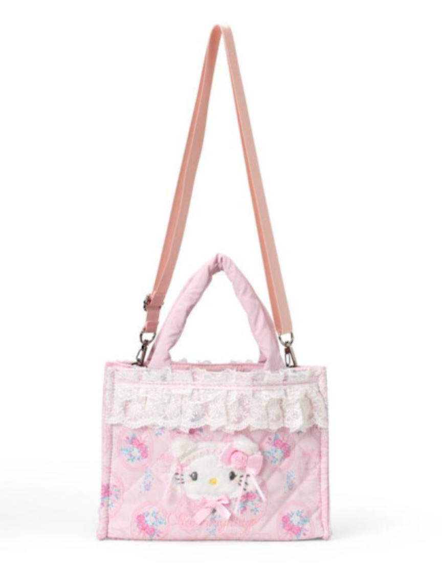 SANRIO ORIGINAL CHARMMY KITTY 2 WAY TOTE BAG WHITE FRILL DESIGN