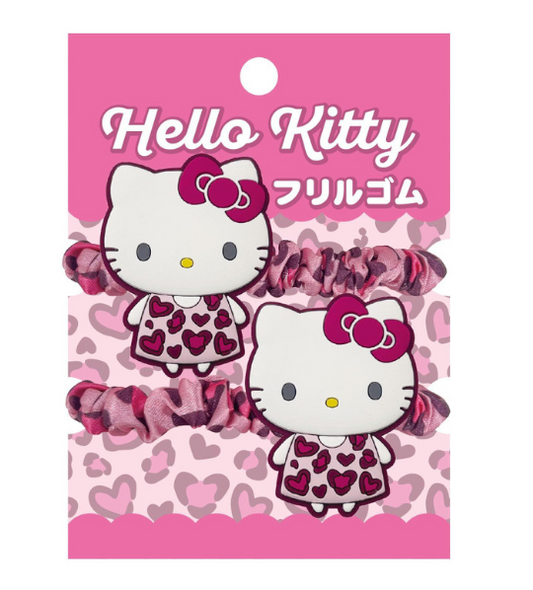 SANRIO ORIGINAL HELLO KITTY HAIR TIE SET LEOPARD PINK