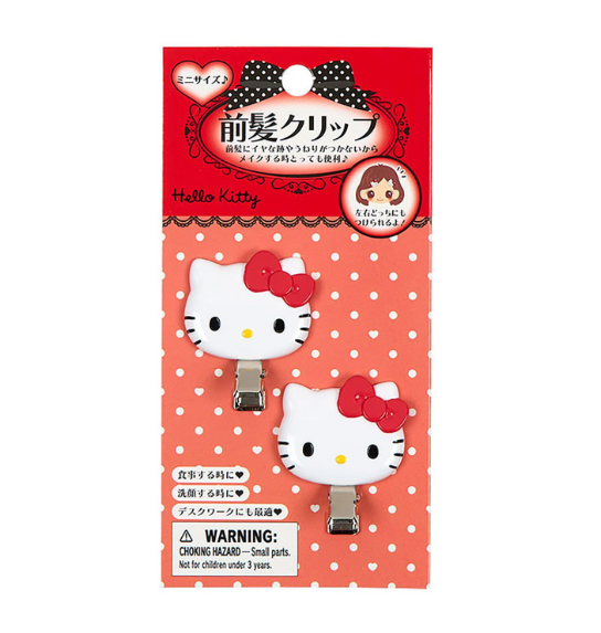 SANRIO ORIGINAL HELLO KITTY BANGS CLIP SET RED RIBBON
