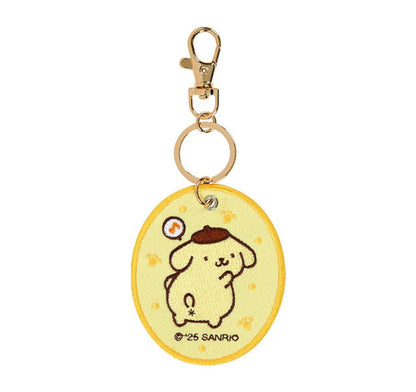 SANRIO POMPOMPURIN EMBROIDERED PATCH KEYCHAIN