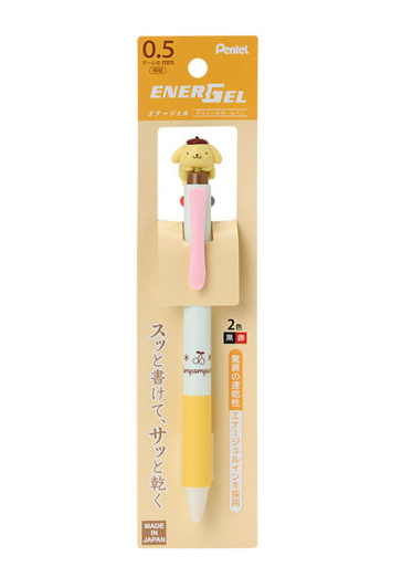 SANRIO ORIGINAL POMPOMPURIN MASCOT ENERGEL 2 COLOR MULTI GEL PEN