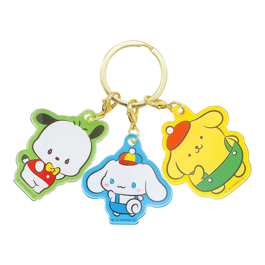 SANRIO 3 CHARM RETRO ACRYLIC KEY HOLDER B