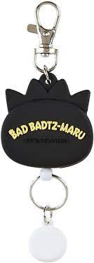 SANRIO JAPAN ORIGINAL BADTZ MARU AUTO RETRACT REEL KEYCHAIN FACE