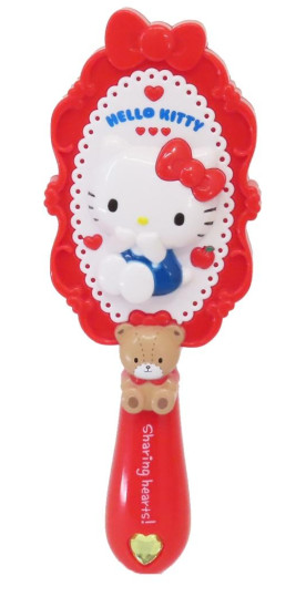 SANRIO JAPAN ORIGINAL HELLO KITTY HAIR BRUSH GLITTER HEART