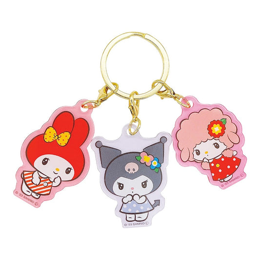 SANRIO 3 CHARM RETRO ACRYLIC KEY HOLDER A