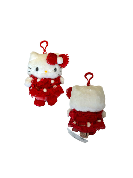 SANRIO HELLO KITTY  CHRISTMAS DRESS CLIP ON MASCOT / PLUSH