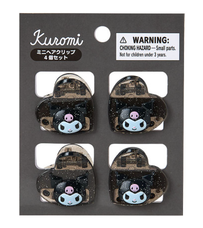 SANRIO ORIGINAL KUROMI MINI HAIR CLIP SET METALLIC
