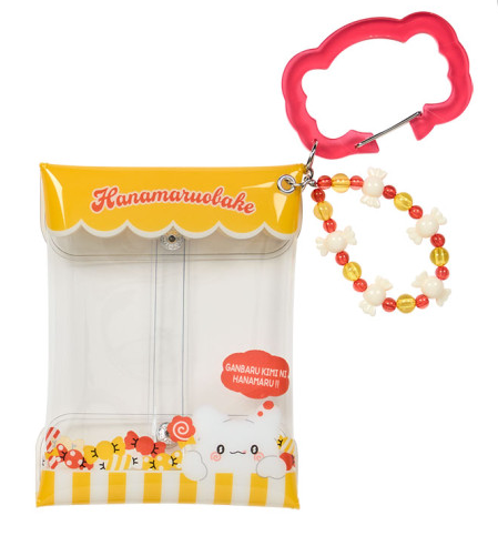 SANRIO ORIGINAL HANAMARUOBAKE CLEAR POUCH WITH CARABINER  (I LOVE SWEETS)
