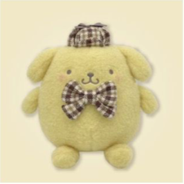 SANRIO POMPOMPURIN 7 INCHES MOCHA CHECK PLUSH