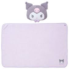 SANRIO ORIGINAL KUROMI FACE 3 WAY FOLDABLE PLUSH BLANKET