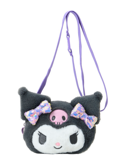 SANRIO ORIGINAL KUROMI KIDS FACE-SHAPED NECK COIN CASE