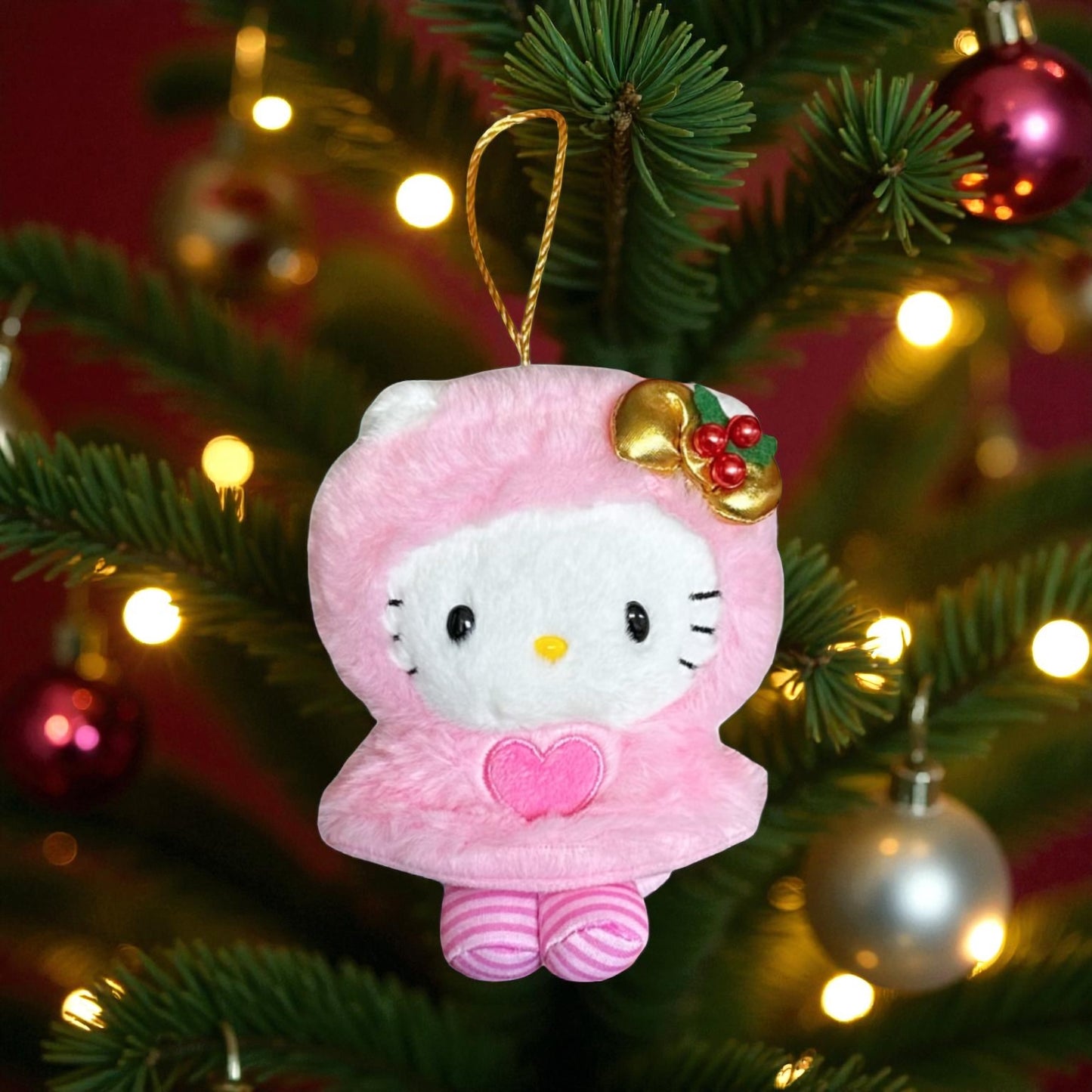 SANRIO HELLO KITTY MASCOT / CHARM HOLIDAY PINK CAPE