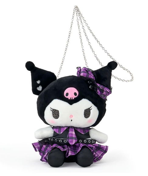 SANRIO ORIGINAL KUROMI POCHETTE CROSSBODY SHOULDER BAG SWEET ROCK 'N'CHECK GINGHAM