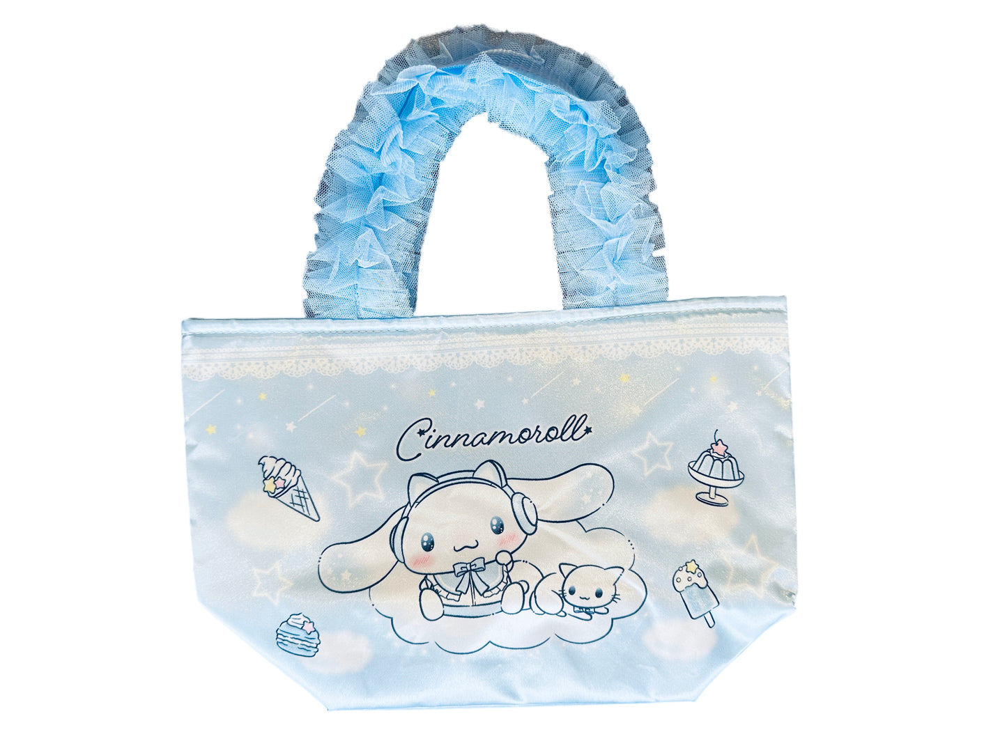 SANRIO ORIGINAL CINNAMOROLL CAT EAR HEADPHONES TOTE BAG
