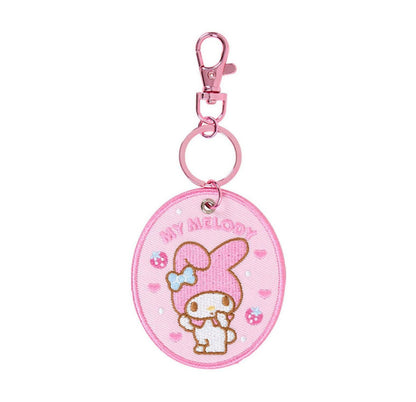 SANRIO MY MELODY EMBROIDERED PATCH KEYCHAIN