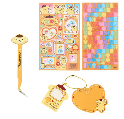 SANRIO ORIGINAL POIMPOMPURIN TWEEZER & DECO CHARMS & STICKER ENJOY IDOL