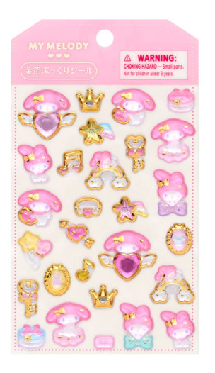 SANRIO ORIGINAL MY MELODY GOLD FOIL PUFFY STICKERS