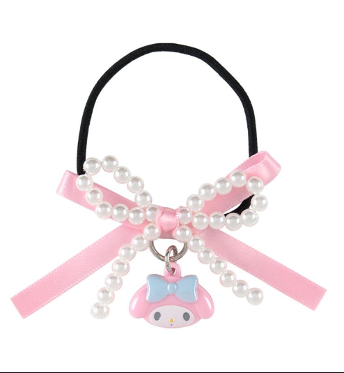 SANRIO ORIGINAL MY MELODY KIDS HAIR TIE SWAYING CHARM BEAD RIBBON
