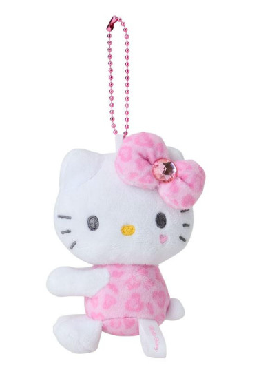 SANRIO ORIGINAL HELLO KITTY LEOPARD MASCOR KEYCHAIN HUG PINK GOGO GAL