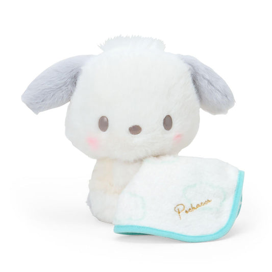 SANRIO ORIGINAL POCHACCO PLUSH TOY SLEEPING ON WHITE FLUFFY CLOUD