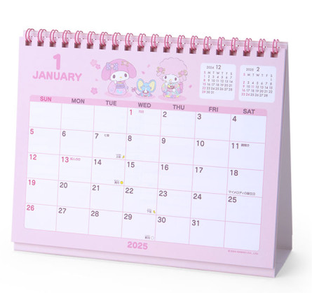 SANRIO JAPAN ORIGINAL MY MELODY 2025 TABLE RING CALENDAR