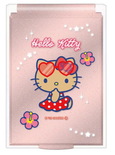 SANRIO ORIGINAL HELLO KITTY TAN SWIMSUIT PARTY FOLDING MIRROR