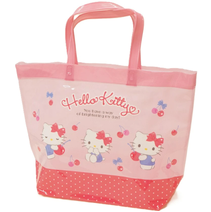 SANRIO ORIGINAL HELLO KITTY POOL BAG TRANSLUCENT MILKY COLOR