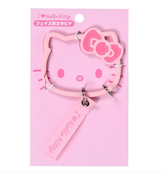 SANRIO ORIGINAL HELLO KITTY STEEL CARABINER PINK (I LOVE HELLO KITTY FACE)