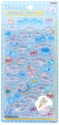 SANRIO ORIGINAL CINNAMOROLL BONBON DROP SEAL 3D STICKER MILK GINGHAM