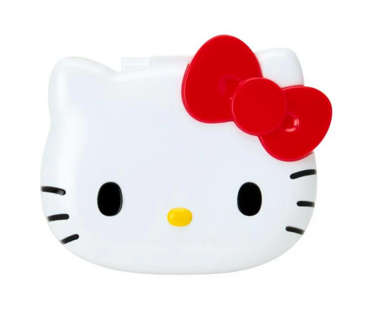 SANRIO ORIGINAL HELLO KITTY MIRROR WITH COMPACT HAIR BRUSH (I LOVE HELLO KITTY FACE)