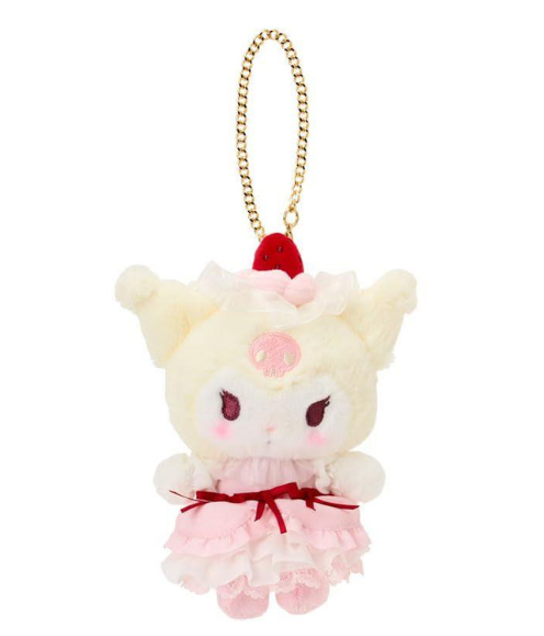 SANRIO ORIGINAL KUROMI MASCOT BAG CHARM STRAWBERRY WHIPPED CAKE