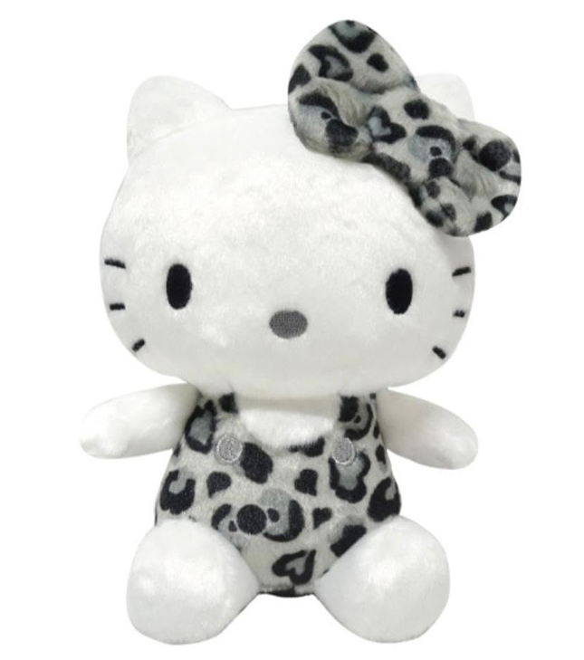 SANRIO ORIGINAL HELLO KITTY SITTING PLUSH LEOPARD GREY