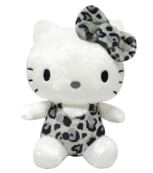 SANRIO ORIGINAL HELLO KITTY SITTING PLUSH LEOPARD GREY