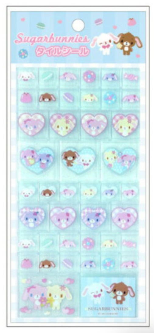 SANRIO ORIGINAL SUGARBUNNIES BLUE TILE STICKERS
