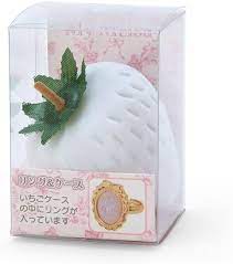 SANRIO JAPAN ORIGINAL MY MELODY RING WITH CASE  WHITE STRAWBERRY TEA TIME